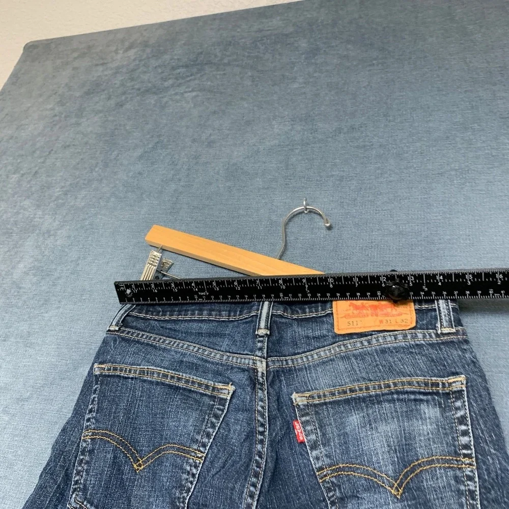 Levi's 511 Jeans Men's 31x32 Blue Denim Stretch Red Tab Streetwear Straight Leg